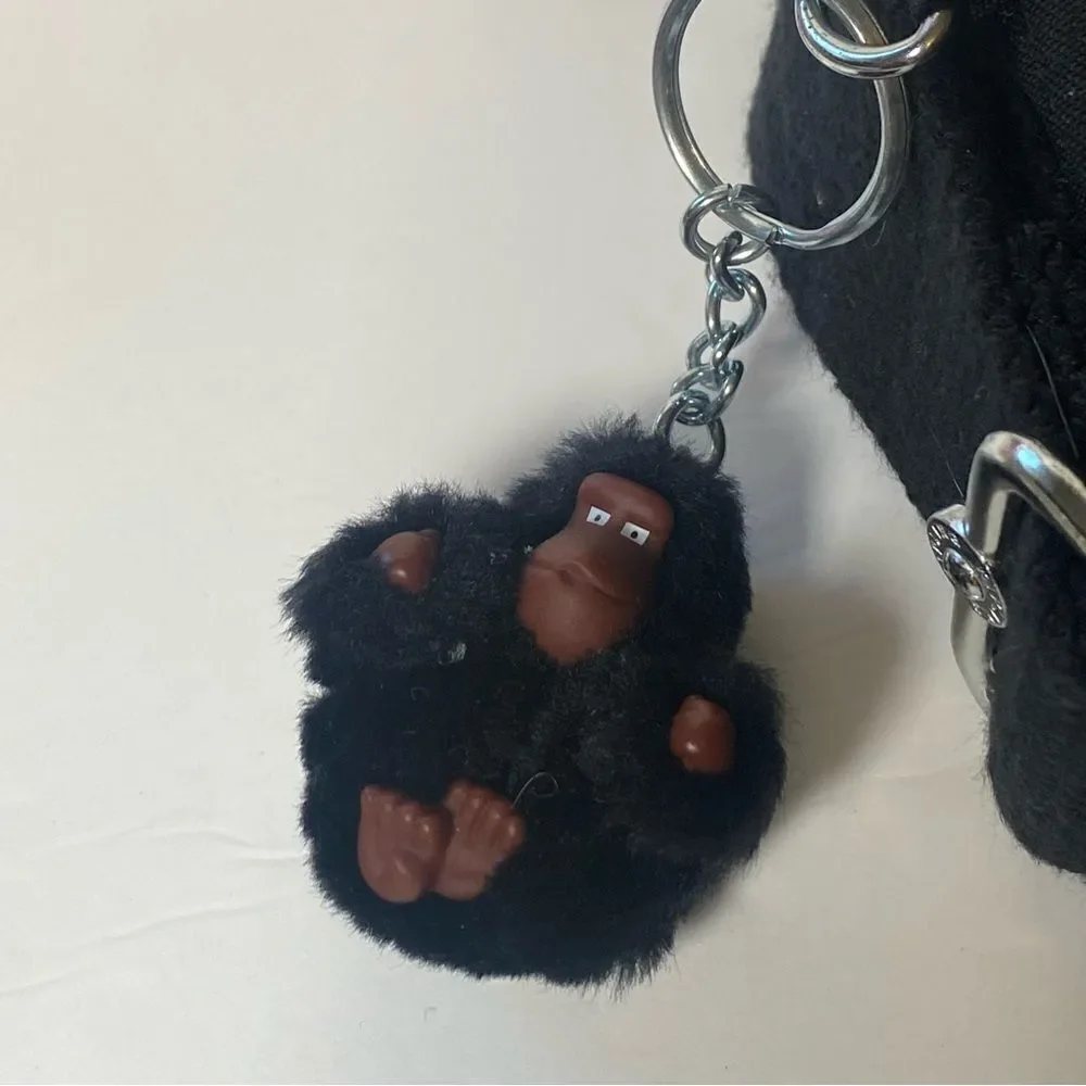 Kipling Black Digifly TM4888 Laptop Shoulder Bag W/Monkey Charm